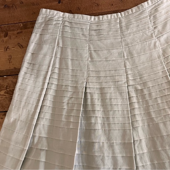 Jones New York Signature Pleated A-line Skirt Tan Size 10 100% Cotton - Picture 11 of 12